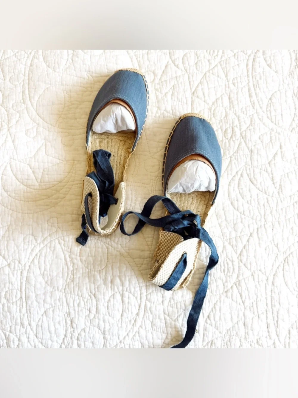 A Couple Of Lines Blue Spanish Espadrille Flats Women’s Size 8.5 NWT